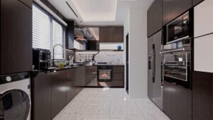 The luxury kitchen of a 3 bedroom townhouse for sale in Accra Ghana - Regimanuel Satellite City