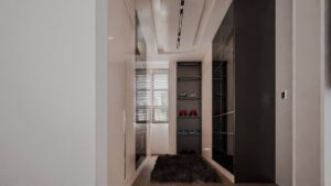 A house for sale in Accra Ghana. The walk-in closet of a luxury bedroom