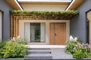The front view of the entrance to a 3 bedroom house for sale in Accra Ghana