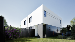 Houses for sale in Accra - Regimanuel Gray - The back of houe view of a white 3 bedroom storey