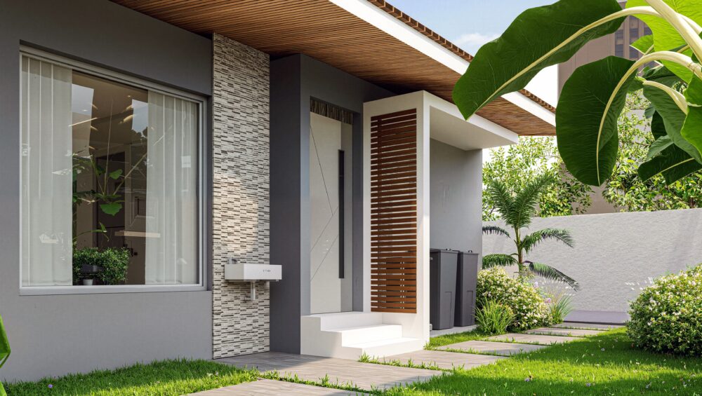 Off-Plan-Properties-for-Sale-in-Adenta-2025-Guide-and-Prices-The-back-yard-of-a-premium-3-bedroom-house-in-Regimanuel-Statellite-City-showing-a-beautifu-green-garden-scaled
