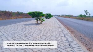 A section of the dual carriageway connecting the Regimanuel Light Industrial Enclave to Tema Port and Ashaiman Market